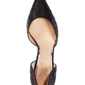 Jewel Badgley Mischka Alexandra Rhinestone d’Orsay Pumps – Black – Size 8